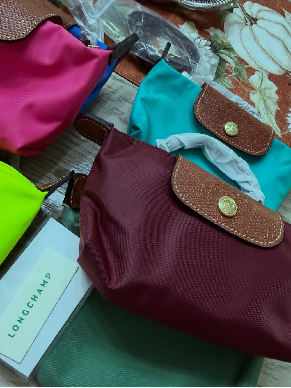 Longchamp Le Pliage Small Nylon Pouch - Burgundy